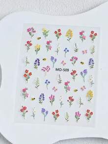 1 Set Spring/Summer Floral Themed Nail Art Stickers, Featuring Various Blooming Flowers, Daisies, And Floral Patterns With Branches, Suitable For Women, Girls, Family And Personal DIY Use - Multicolor - View 7