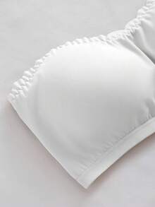 SHEIN White Wireless Bandeau Bra With Padding, Strapless Women's Lingerie - White - View 6