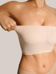 Barelissa 1 pieza Bandeau acolchado sin costuras desmontable - Albaricoque - Ver 4