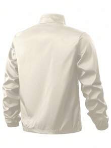 Manfinity Homme Chaqueta de manga larga con cremallera de unicolor para hombre - Beis - Ver 2