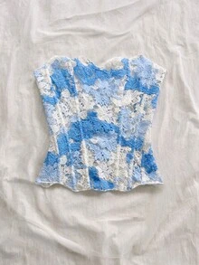 Soleia 3D鏤空刺繡魚骨胸衣上衣 白色花卉 夏季浪漫優雅 婚禮花園派對早午餐穿搭 - 彩色 - 查看 4