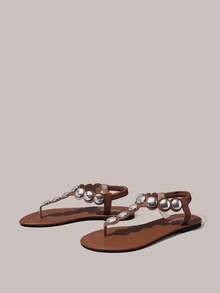 Styleloop Ladies, Willow Nails, Buckles, Flat Shoes. - Brown - View 6