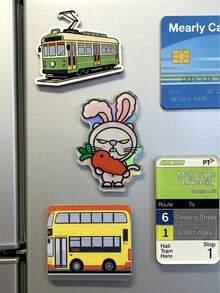 POKOJA LAND Sassy Bunny Cat With Carrot Fridge Magnet, 1pc, Cat In Bunny Ears Refrigerator Magnet, Strong Magnetic Acrylic Meme Decor, Gift For Cat Lover, PokojaLand&Luluni - 1PC - View 6