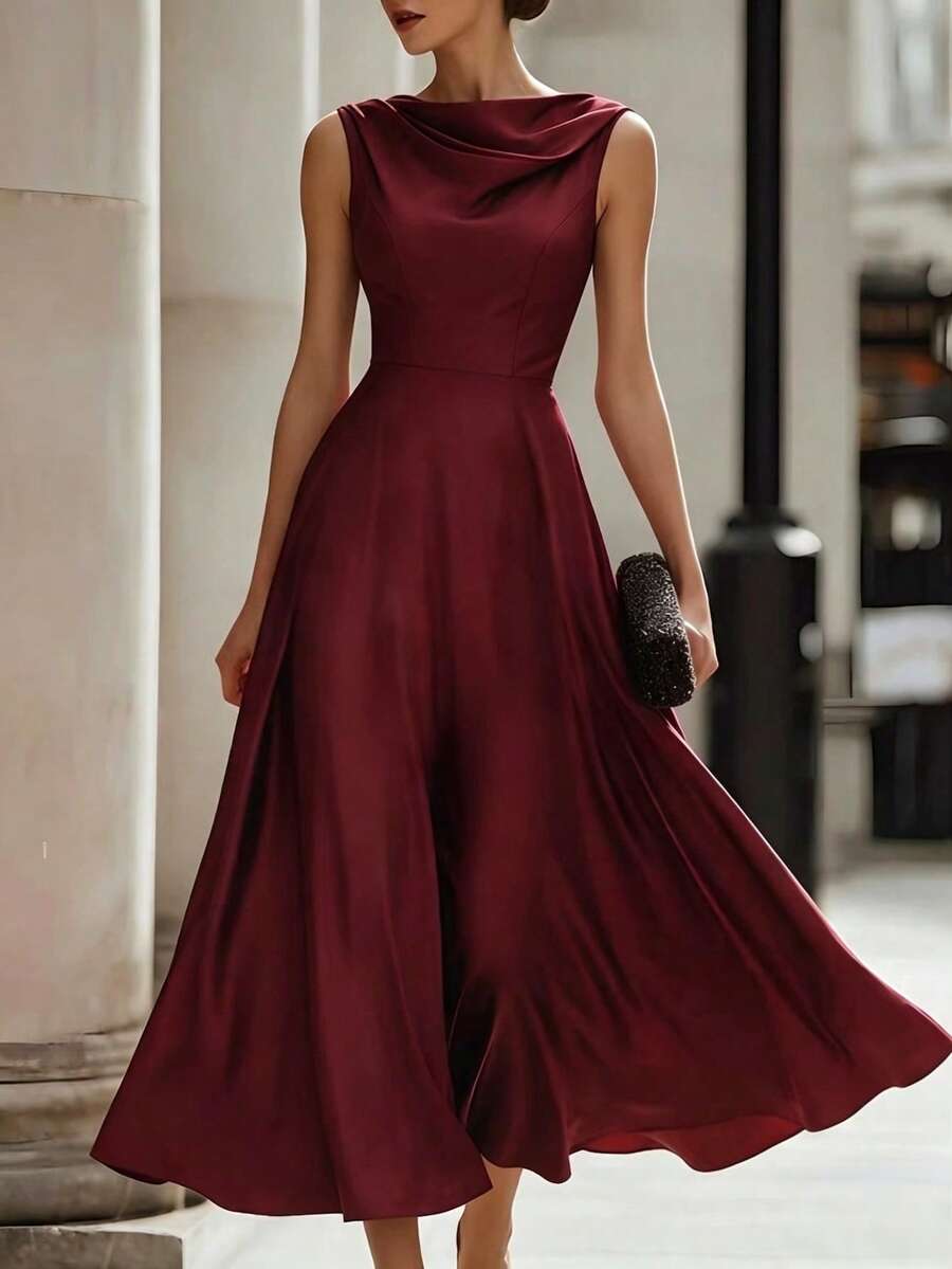 SHEIN Ladies Summer Dress, Elegant Party Dress, Wedding Guest Dress, Birthday Suit, Elegant Dress, Festival Dress, Ruffled Dress, Red Dress, New Year Dress