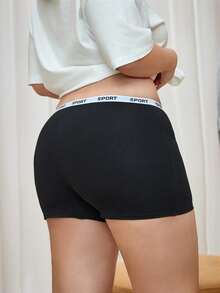 Bralution Celana Dalam Boxer Kasual Wanita Ukuran Besar dengan Motif Huruf untuk Sehari-hari - MultiWarna - View 3