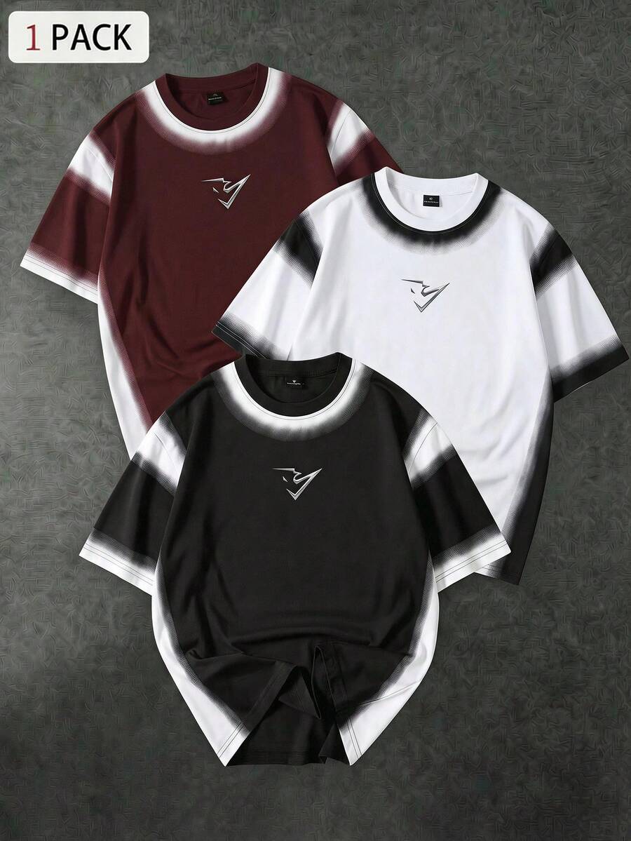 Gym Rark Men's Colorblock Print Short Sleeve Sports T-Shirt - Multicolor - View 1