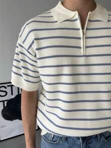 DAZY Men's Striped Summer Knit Top - Multicolor - View 7