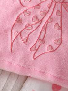 Girls' 2pcs Soft Skin-Friendly Plush Bow & Heart Embroidered Long Sleeve & Pants Loungewear Set Crew Neck Knit Print Embroidery Autumn/Winter - Pink - View 6