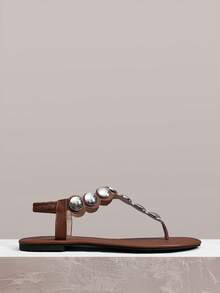 Styleloop Ladies, Willow Nails, Buckles, Flat Shoes. - Brown - View 2