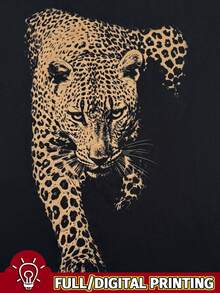 Lalippa Women's Leopard Print Asymmetric Collar T-Shirt - Multicolor - View 5