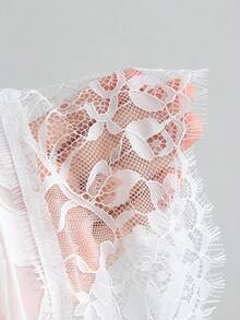 Sweetra Spring/Summer White Gentle Atmosphere Chiffon Floral Jacquard Skirt, Creating Light And Romantic, Tight Pleated Waist Design, Lively And Elegant, Gentle Style, French Romantic, Light Bridal Style, Daily Commute - White - View 7