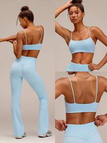 GLOWMODE Bra Olahraga Ultra Halus, Lembut, Tanpa Jahitan, dan Sederhana dengan Tali Bahu Ultra Tipis & Bantalan yang Dapat Dilepas, Cocok untuk Latihan, Olahraga, Gym, Kebugaran, dan Aktivitas Harian. - Baby Blue - View 8