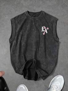 Gym Rark 男士圓領字母與數字印花休閒百搭日常穿著運動T恤 - 深灰色 - 查看 3