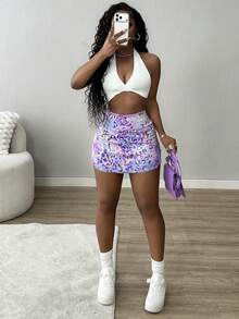 Core Rhythm Women's All-Over Print Casual Versatile Daily Travel Sports Skort With Pockets - Multicolor - View 5