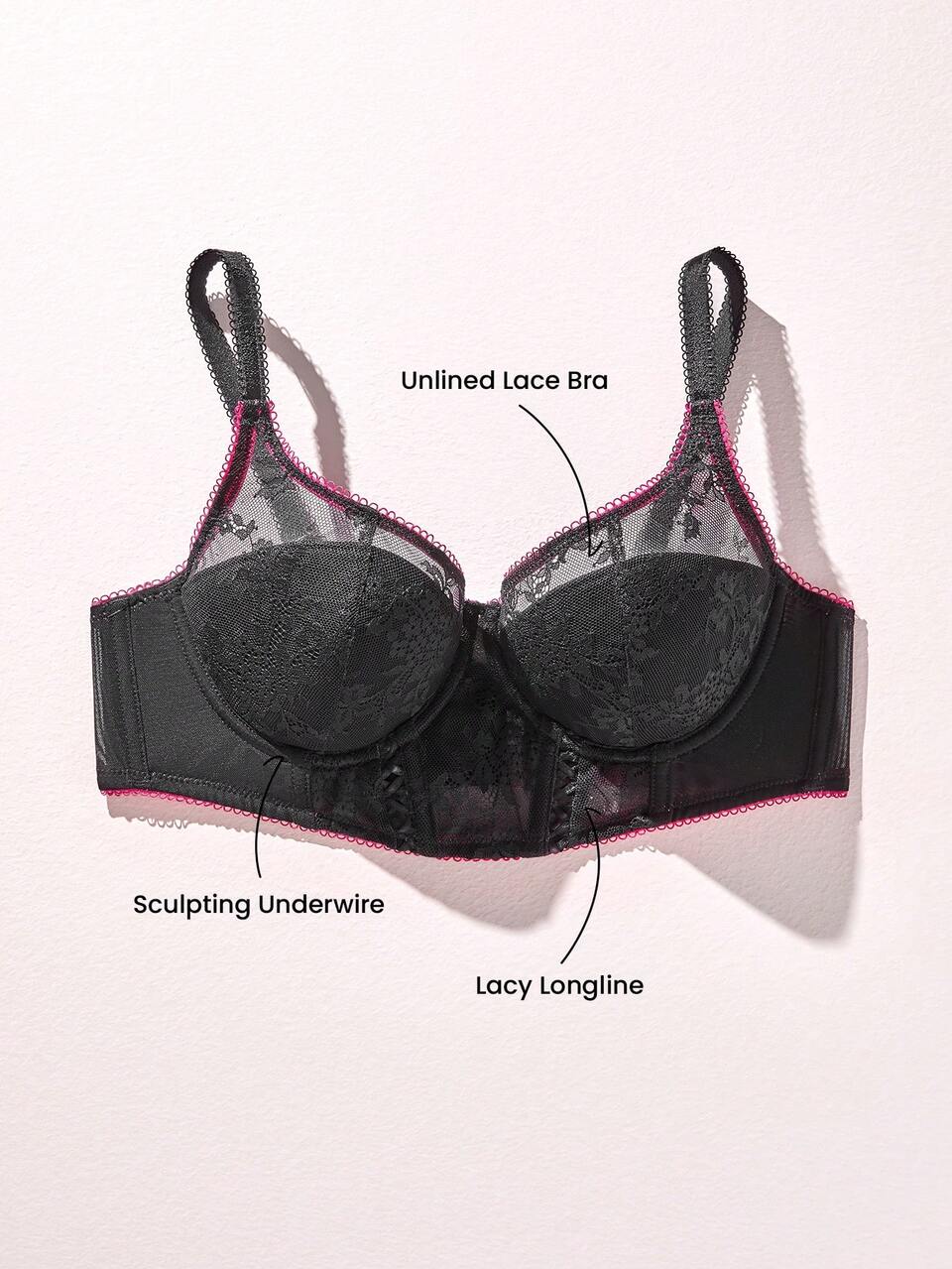 Mesh & Lace Push-Up Plunge Corset Bra