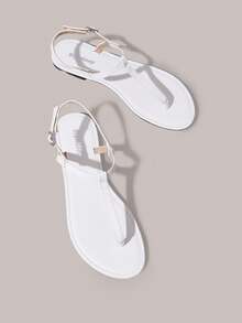 Styleloop Women's Herringbone With Flat Sandals, Bohemian Holiday Style Wear, A Must For Summer Travel, Breathable And Versatile - White - View 3