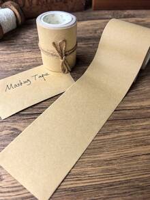1 Roll Plaid Kraft Paper Tape, Writable For DIY Scrapbooking And Decoration - Multicolor - View 9