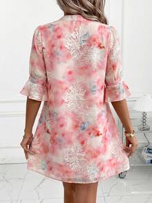 SHEIN Clasi 女士新款秋季碎花迷你连衣裙，百搭日常装，适合各种场合 - 彩色 - 查看 2