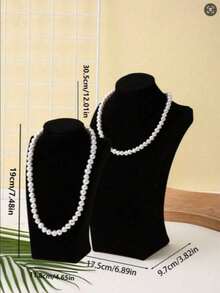 1pcWhite PU Leather Simple H-Shaped Human Figure Necklace Storage Display Stand, Home Jewelry Organizer For Necklaces And Bracelets, Small Decorative Item For Jewelry Store Showcase Back To School - Multicolor - View 14
