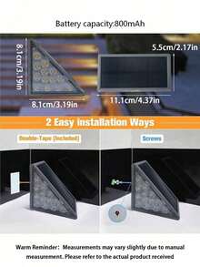 6PCS Luces de Escalera Alimentadas por Energía Solar, Luces de Escalera LED Solares Impermeables para Exteriores, Luces Decorativas Alimentadas por Energía Solar, Adecuadas para Escaleras de Jardín, Patio, Terraza, Escalones Delanteros, Camino, Entrada, Porche y Decoración de Iluminación Exterior de Patio - Multicolor - Ver 3