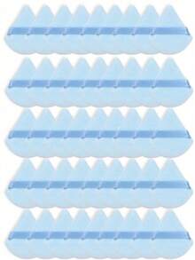 50Pcs/40Pcs/30Pcs/20Pcs/10Pcs/5Pcs Velvet Triangle Powder Puff Facial Makeup Tools Air Cushion Powder Puff Reusable Makeup Sponge Makeup Gadgets Loose Powder Puff Wet And Dry Dual-Use Powder Puff Hot Weather Makeup Essentials Beach Makeup Tools - Blue - View 10