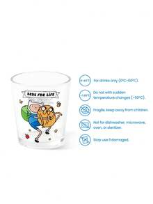 ADVENTURE TIME X SHEIN 卡通冒險角色 11.50oz/340ml 透明玻璃杯，印花飲水杯，適用於水、果汁、汽水、冰咖啡和調酒，適合居家、辦公室及日常使用 - 無色 - 查看 3