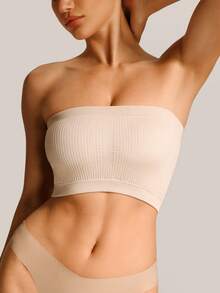 Barelissa 1 pieza Bandeau acolchado sin costuras desmontable - Albaricoque - Ver 1