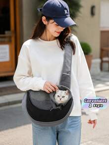 1 Breathable Mesh Travel Bag For Pet Dog Straps, Suitable For Dogs And Cats, Cat Straps, And Cat Bags - Black - View 1