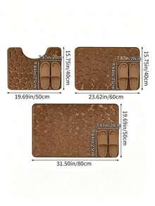 Coffee Brown Stone Embossed High Rebound Absorbent Non-Slip Bath Mat , Bathroom Decorative Floor Mat Bath Rug Floor Carpet Outdoor Rug Door Mat Fall Decor Bathroom Accessories. - Coffee Brown - View 11