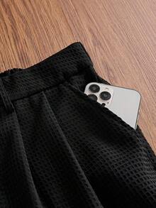 SWAVVY Pantalones rectos de unicolor versátiles y casuales para hombres - Negro - Ver 7