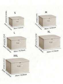 Foldable Storage Bin With Lid,Cloth Box For Clothes Toys Home Organization Cotton Linen Organizer For Bedroom Closet Living Room Storage Bins Space Saving Collapsible Storage Containers With Handles Decorative Storage Boxes Multi Purpose Organizer For Shelf Wardrobe - Beige - View 11