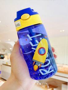 Una botella de agua de 500ml/17oz con tapa abatible y pajita, portátil y a prueba de fugas, adecuada para actividades al aire libre, fitness y viajes, lo que la convierte en un regalo perfecto para Año Nuevo, San Valentín, Día de la Madre y Pascua. - Multicolor - Ver 10