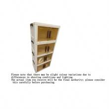 Boîte de rangement en plastique empilable à 5 niveaux avec couvercle - Armoire organisatrice, bac pliable de 32" de large, conteneur de rangement pliable, boîte organisatrice pour artisanat, convient pour la maison, le garde-manger, le bureau, le dortoir - transparent - Voir 8