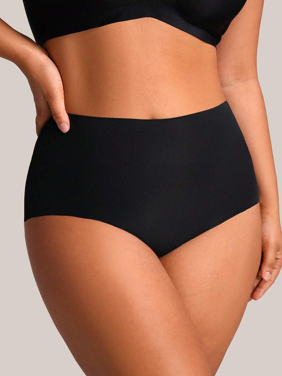 Barelissa 1pc Women's Seamless Plus Size Panties - Black - View 1