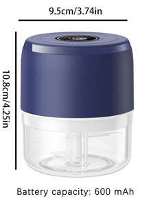 Teckwe 1PC Garlic Grinder, Garlic Shredder, Household Garlic Mincer, Food Processor, Mini Electric Garlic Press, Grinder For Garlic, Ginger, Scallions, And Other Seasonings; An Essential Household Item. - Multicolor - View 7