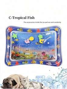 1pc Thickened Water Sensor Play Mat For Pets, Sensory Water Play Mat For Cats, Cooling Mat For Cats,Water Sensor Mat For Cats Dogs Cool Comfort InflatableTummy Time Water Mat - Multicolor - View 10