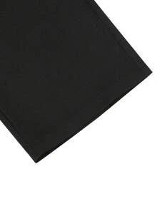 SLATEMANN Pantalones de vestir casuales de unicolor para hombres para ir al trabajo - Negro - Ver 5