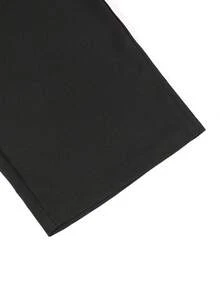 Manfinity Mode Men's Solid Color Pleated Pocket Casual Business Dress Pants - Black - View 7