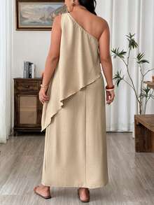 Plus Size Modest Sets - Khaki - View 3