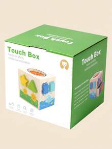 MINKOJA Wooden Multi-Sided Shape Sorting Touch Box, Montessori Early Learning Cube With Multi Shape Blocks, Tactile Exploration Bag & Storage Drawer, Color & Shape Cognition Fine Motor Toy Gift For Toddlers 18 Months+ - Multicolor - View 8