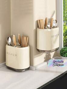 Plastic Cutlery Drainer Organizer Rack, Tabletop Cutlery Holder, Silverware Tray For Forks, Knives, Spoons - View 1