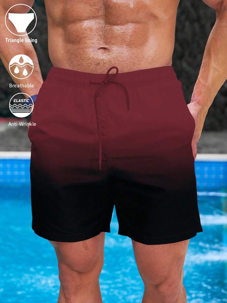 Manfinity KASUA Pantalones cortos de playa con degradado para hombre (corte aleatorio estampado) - Multicolor - Ver 1