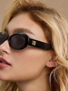 MOTF PREMIUM Gafas de moda con montura completa de forma ovalada - Negro oscuro - Ver 9