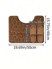 Coffee Brown Stone Embossed High Rebound Absorbent Non-Slip Bath Mat , Bathroom Decorative Floor Mat Bath Rug Floor Carpet Outdoor Rug Door Mat Fall Decor Bathroom Accessories. - Coffee Brown - View 9