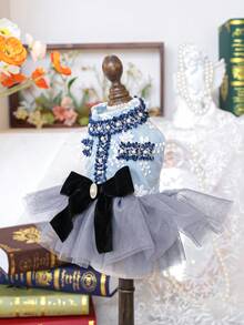 PETSIN 1pc Pet Retro Small Fragrant Dress, Cat And Dog Universal Clothes, Very Suitable For Gatherings, Outings And Picnics - Multicolor - View 7