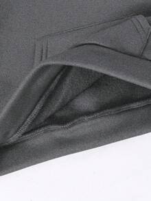 SHEIN 2件組小男孩小女孩兒童休閒學院風舒適時尚極簡實用百搭字母圖案抓絨內裡連帽衛衣與長褲套裝，適合開學第一天，校服，圓領衛衣，兒童服飾，男孩套裝，幼兒男孩衣服，返校季，男孩套裝，適合日常穿著，適合上學，適合外出，適合運動，適合秋冬季節 - 深灰色 - 查看 9