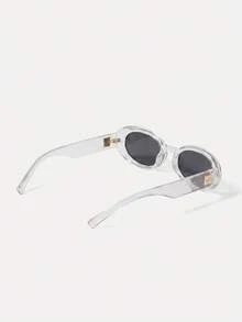 MOTF PREMIUM Gafas de moda con montura completa de forma ovalada - Gris transparente - Ver 6