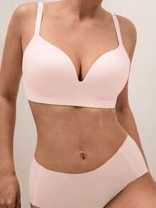 LUVLETTE Dream Curve Support+ Black Wireless Push Up T-Shirt Basic SizeFreedom Bra No Show Underwear Comfortable Must-Haves - Baby Pink - View 5