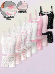 3 Random Sets From 8 Designs Girls Young Girl Bow & Heart Print Sweet Simple Cute Forest Style Mult - Multicolor - View 4