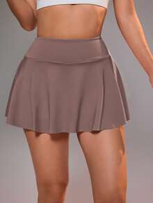 CourtClass CourtClass 女款運動裙，內建內褲與口袋，適用於羽球、網球、瑜伽、健身、跑步、馬拉松 - 藕粉色 - 查看 7